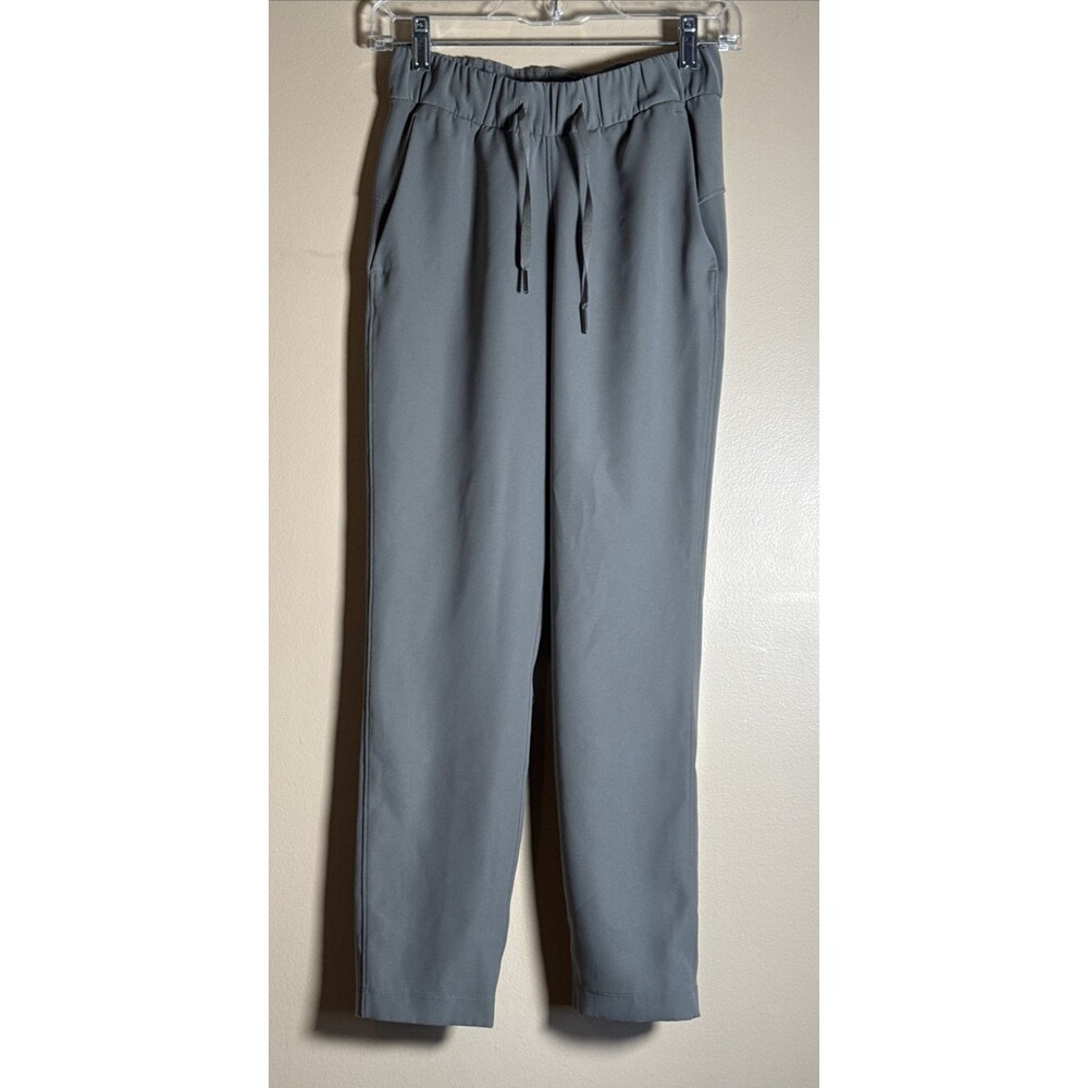 Lululemon On the fly Drawstring Jogger Pants Size 2 Gray EUC